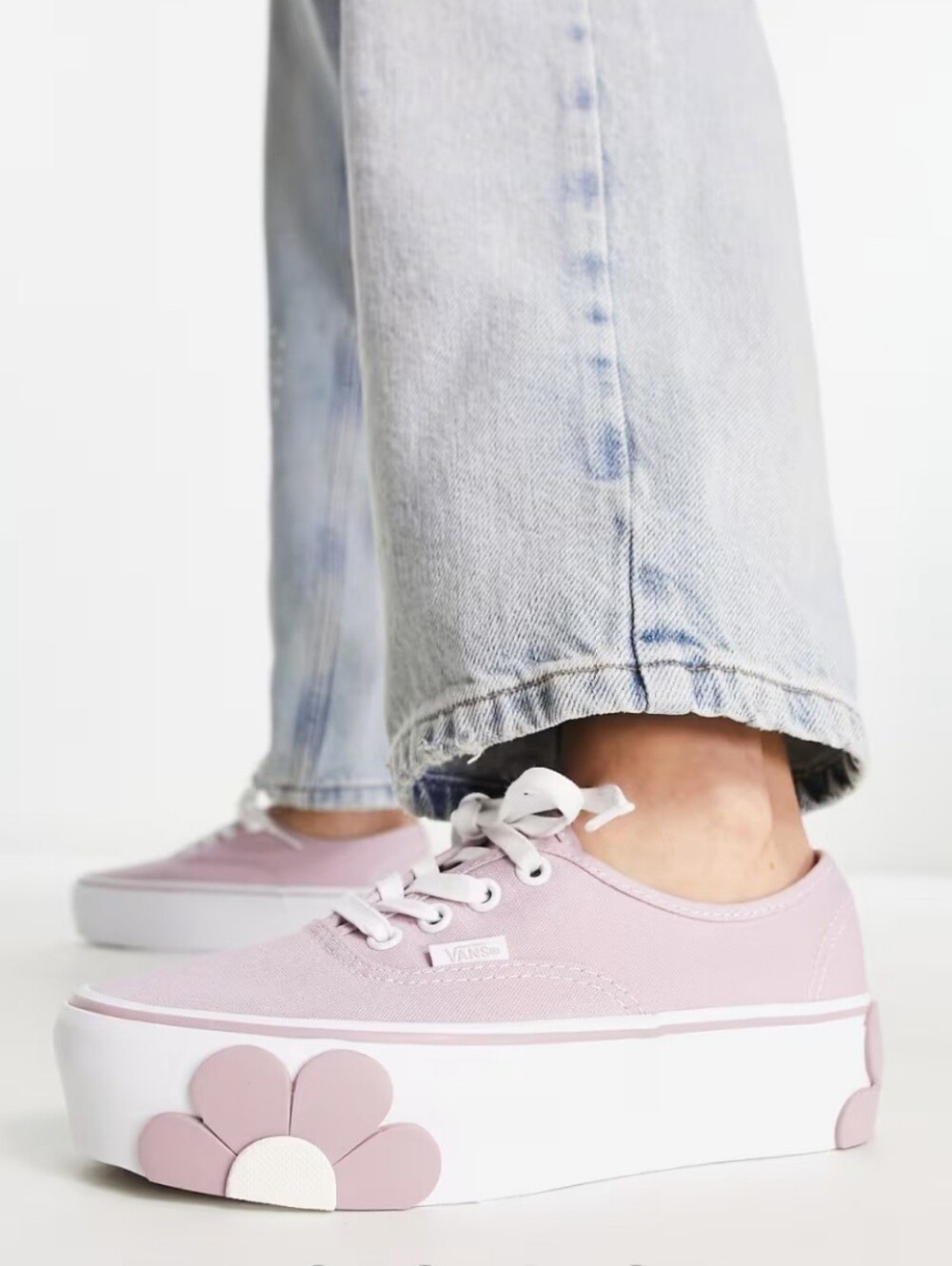 New Vans Stackform Keepsake Lilac Flower Canvas Platform Low-Top Sneaker S 7.5